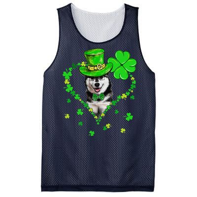 Cute Siberian Husky Saint Patrick's Day Dogs Dad Mom Mesh Reversible Basketball Jersey Tank