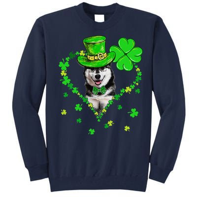 Cute Siberian Husky Saint Patrick's Day Dogs Dad Mom Tall Sweatshirt