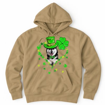 Cute Siberian Husky Saint Patrick's Day Dogs Dad Mom Hoodie