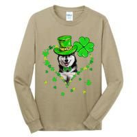 Cute Siberian Husky Saint Patrick's Day Dogs Dad Mom Tall Long Sleeve T-Shirt