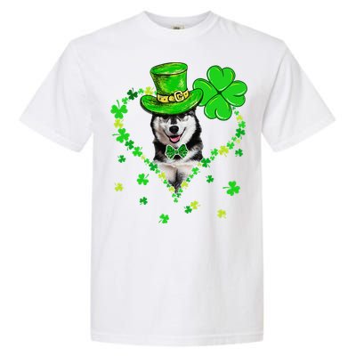 Cute Siberian Husky Saint Patrick's Day Dogs Dad Mom Garment-Dyed Heavyweight T-Shirt