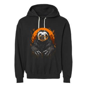 Cute Sloth Halloween Funny Halloween Sloth Gifts Graphic Tee Garment-Dyed Fleece Hoodie