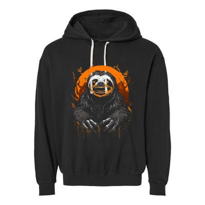 Cute Sloth Halloween Funny Halloween Sloth Gifts Graphic Tee Garment-Dyed Fleece Hoodie