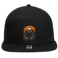 Cute Sloth Halloween Funny Halloween Sloth Gifts Graphic Tee 7 Panel Mesh Trucker Snapback Hat