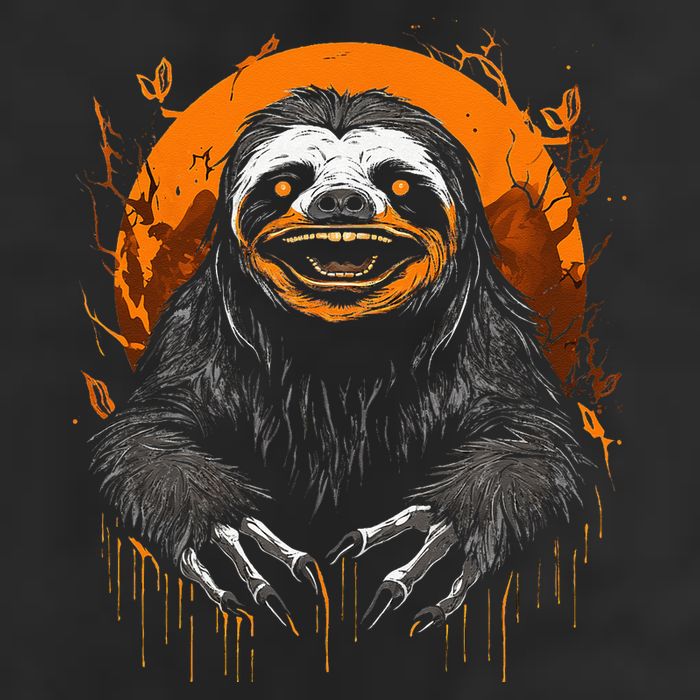 Cute Sloth Halloween Funny Halloween Sloth Gifts Graphic Tee 7 Panel Mesh Trucker Snapback Hat