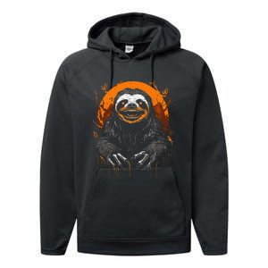 Cute Sloth Halloween Funny Halloween Sloth Gifts Graphic Tee Performance Fleece Hoodie