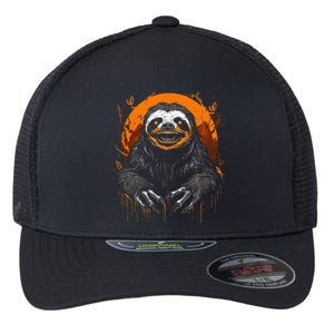 Cute Sloth Halloween Funny Halloween Sloth Gifts Graphic Tee Flexfit Unipanel Trucker Cap