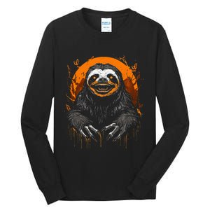 Cute Sloth Halloween Funny Halloween Sloth Gifts Graphic Tee Tall Long Sleeve T-Shirt