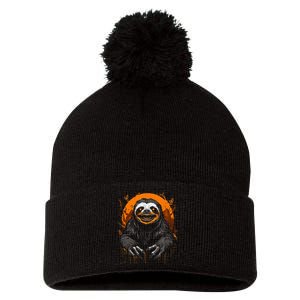 Cute Sloth Halloween Funny Halloween Sloth Gifts Graphic Tee Pom Pom 12in Knit Beanie