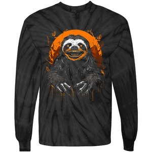 Cute Sloth Halloween Funny Halloween Sloth Gifts Graphic Tee Tie-Dye Long Sleeve Shirt