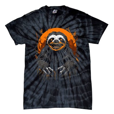 Cute Sloth Halloween Funny Halloween Sloth Gifts Graphic Tee Tie-Dye T-Shirt