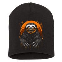 Cute Sloth Halloween Funny Halloween Sloth Gifts Graphic Tee Short Acrylic Beanie