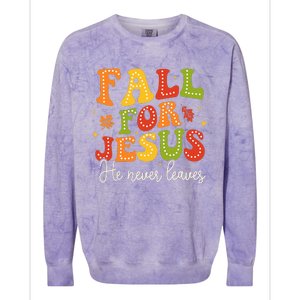 Christian Sayings Halloween Fall For Jesus Religious Colorblast Crewneck Sweatshirt