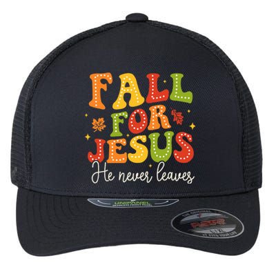 Christian Sayings Halloween Fall For Jesus Religious Flexfit Unipanel Trucker Cap