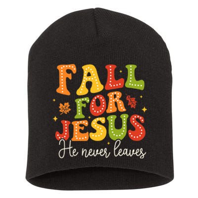 Christian Sayings Halloween Fall For Jesus Religious Short Acrylic Beanie