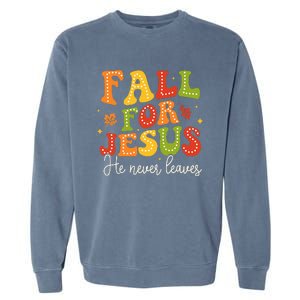 Christian Sayings Halloween Fall For Jesus Religious Garment-Dyed Sweatshirt