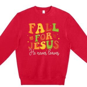 Christian Sayings Halloween Fall For Jesus Religious Premium Crewneck Sweatshirt