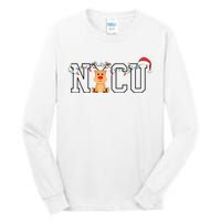 Cute Santa Hat Reindeer Christmas Light Xmas Nicu Nurse Tall Long Sleeve T-Shirt