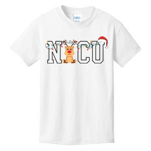 Cute Santa Hat Reindeer Christmas Light Xmas Nicu Nurse Kids T-Shirt