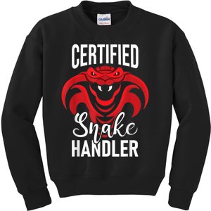 Certified Snake Handler Snakes Owner Zookeeper Herpetology Kids Sweatshirt