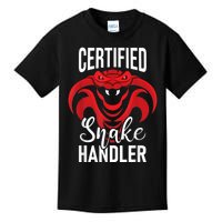 Certified Snake Handler Snakes Owner Zookeeper Herpetology Kids T-Shirt