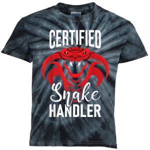 Certified Snake Handler Snakes Owner Zookeeper Herpetology Kids Tie-Dye T-Shirt