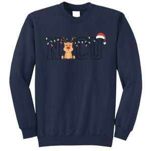 Cute Santa Hat Reindeer Christmas Light Xmas NICU Nurse Sweatshirt