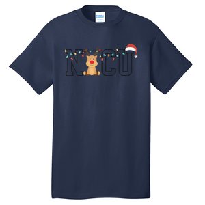 Cute Santa Hat Reindeer Christmas Light Xmas NICU Nurse Tall T-Shirt