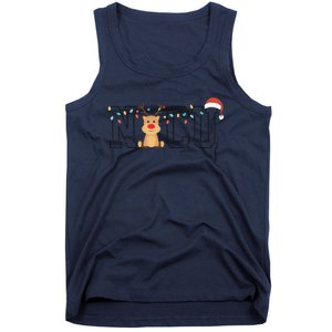 Cute Santa Hat Reindeer Christmas Light Xmas NICU Nurse Tank Top