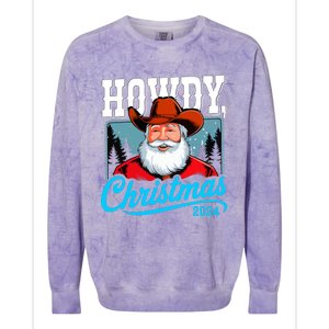 Cowboy Santa Howdy Christmas 2024 Colorblast Crewneck Sweatshirt