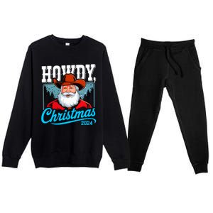 Cowboy Santa Howdy Christmas 2024 Premium Crewneck Sweatsuit Set