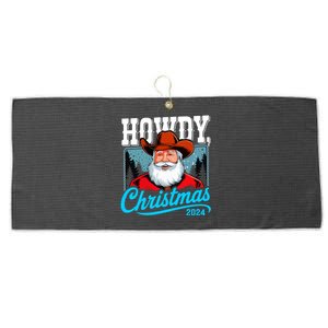 Cowboy Santa Howdy Christmas 2024 Large Microfiber Waffle Golf Towel