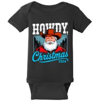 Cowboy Santa Howdy Christmas 2024 Baby Bodysuit