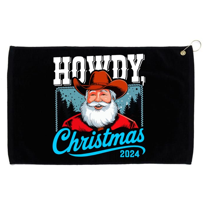 Cowboy Santa Howdy Christmas 2024 Grommeted Golf Towel