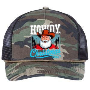 Cowboy Santa Howdy Christmas 2024 Retro Rope Trucker Hat Cap