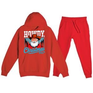 Cowboy Santa Howdy Christmas 2024 Premium Hooded Sweatsuit Set