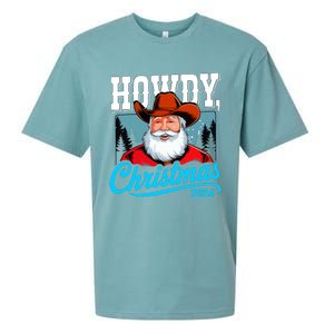 Cowboy Santa Howdy Christmas 2024 Sueded Cloud Jersey T-Shirt