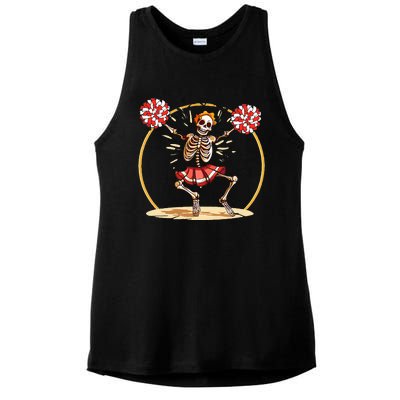 Cheerleading Skeleton Halloween Cheer Skeleton Ladies PosiCharge Tri-Blend Wicking Tank