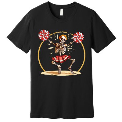 Cheerleading Skeleton Halloween Cheer Skeleton Premium T-Shirt