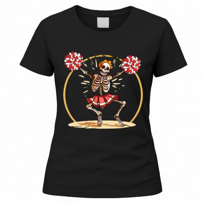 Cheerleading Skeleton Halloween Cheer Skeleton Women's T-Shirt