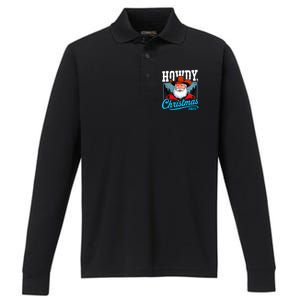 Cowboy Santa Howdy Christmas 2025 Performance Long Sleeve Polo