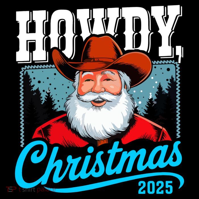 Cowboy Santa Howdy Christmas 2025 7-Panel Snapback Hat