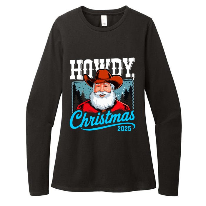 Cowboy Santa Howdy Christmas 2025 Womens CVC Long Sleeve Shirt