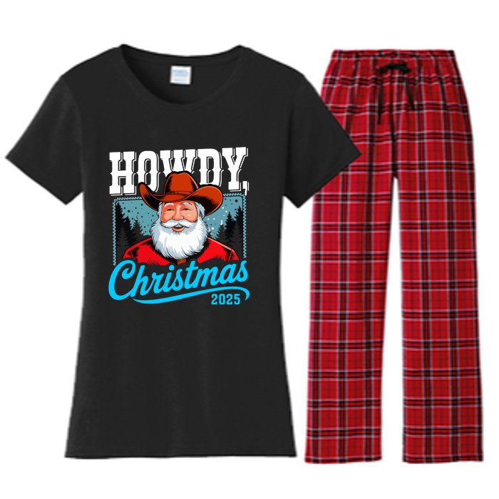 Cowboy Santa Howdy Christmas 2025 Women's Flannel Pajama Set