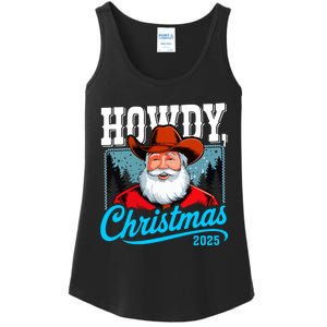 Cowboy Santa Howdy Christmas 2025 Ladies Essential Tank