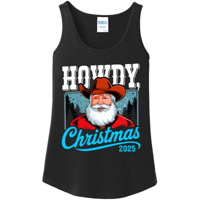 Cowboy Santa Howdy Christmas 2025 Ladies Essential Tank