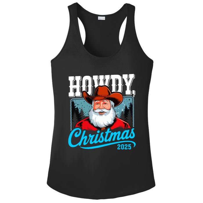 Cowboy Santa Howdy Christmas 2025 Ladies PosiCharge Competitor Racerback Tank