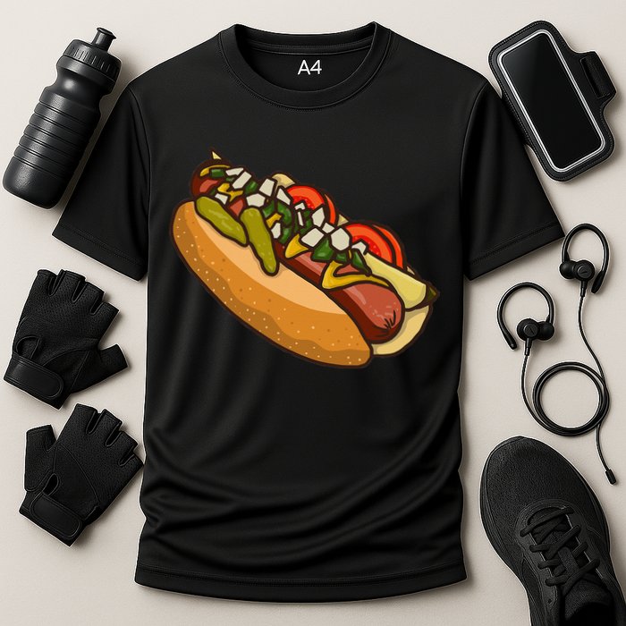 Chicago Style Hot Dog Lover Cooling Performance Crew T-Shirt