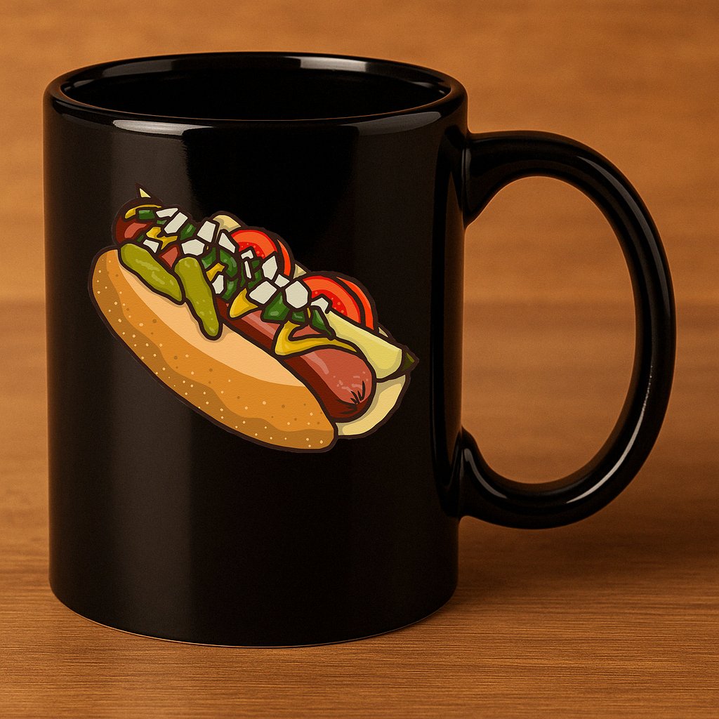 Chicago Style Hot Dog Lover 11oz C Handle Ceramic Mug