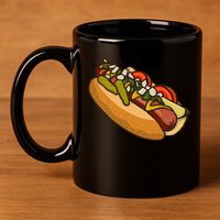 Chicago Style Hot Dog Lover 11oz C Handle Ceramic Mug